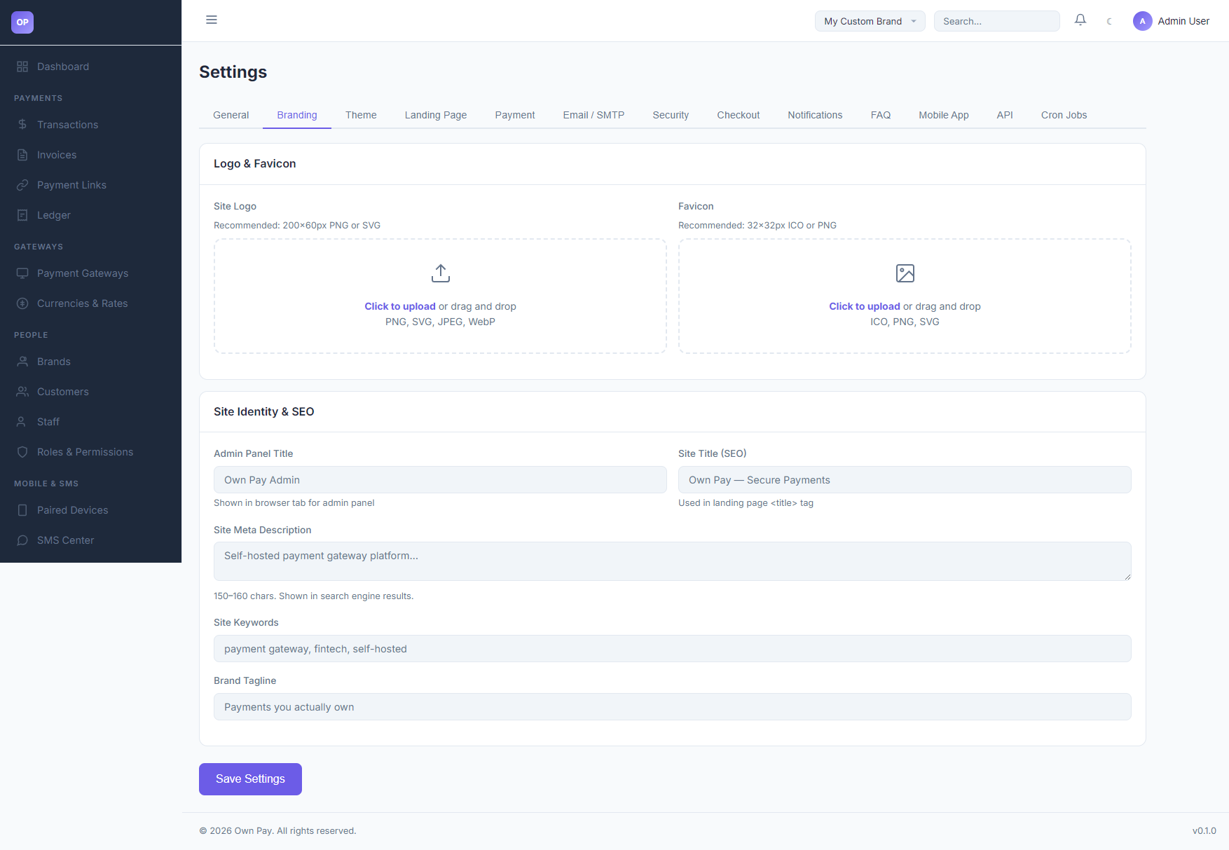 Branding Settings Overview