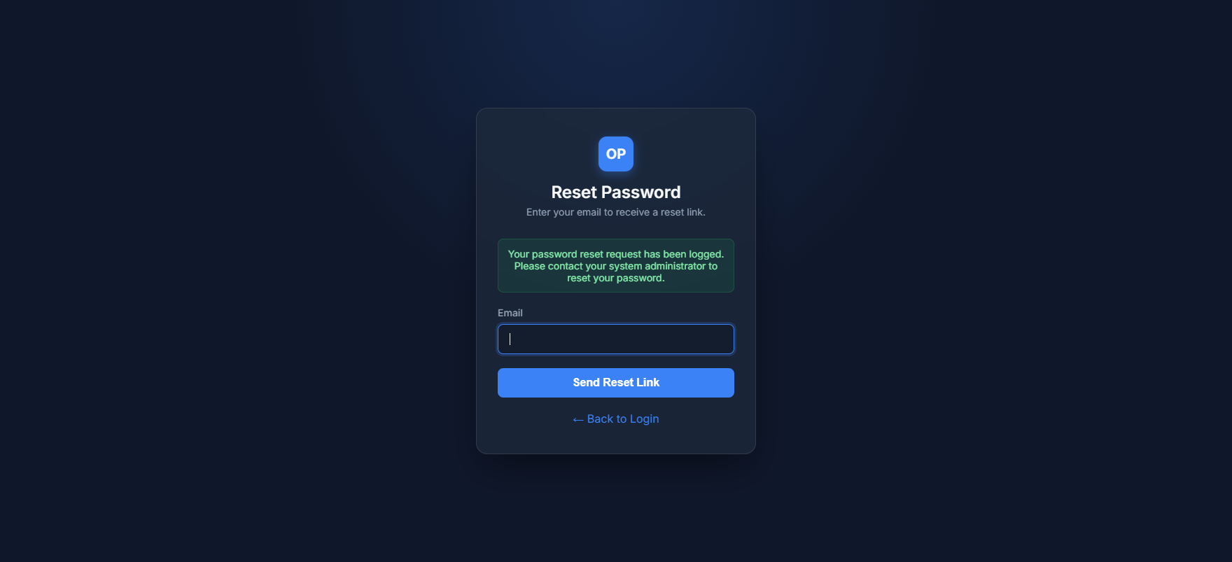 Recovery Status Screen