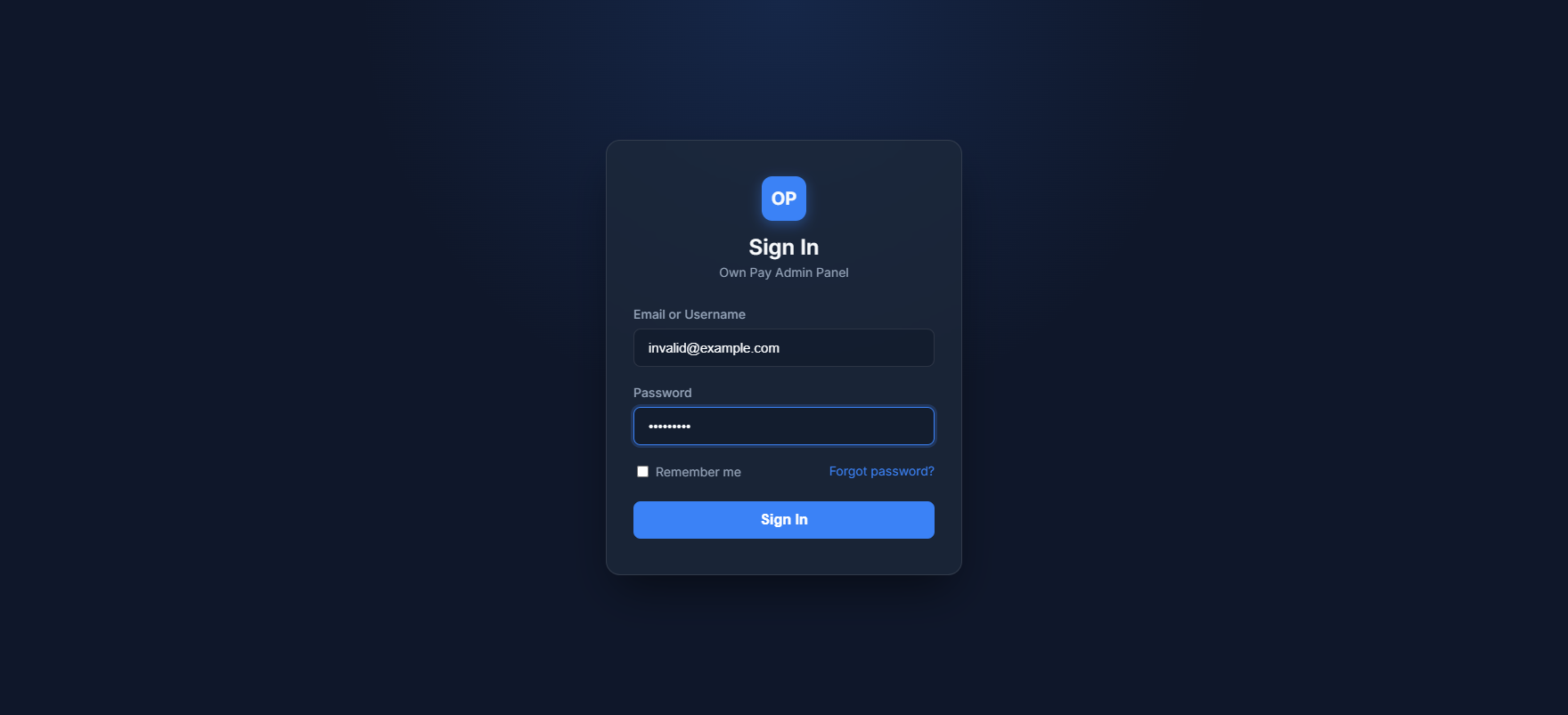 Sign In Box