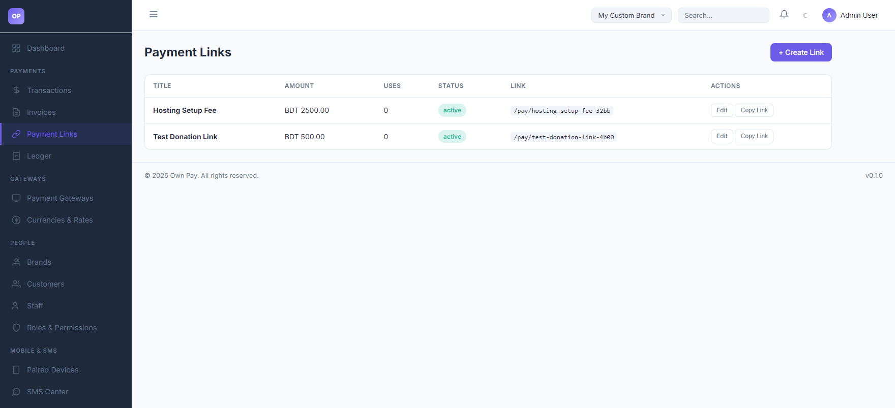 Payment Links Overview