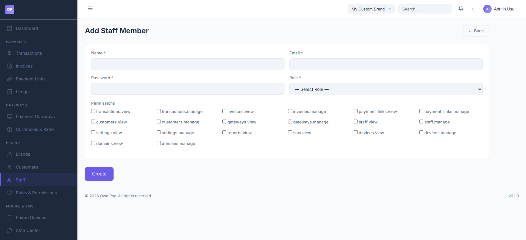 Add Staff Member Empty