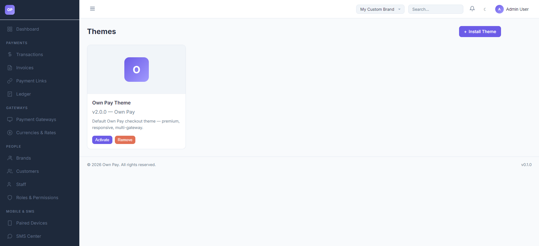 Themes Page Overview