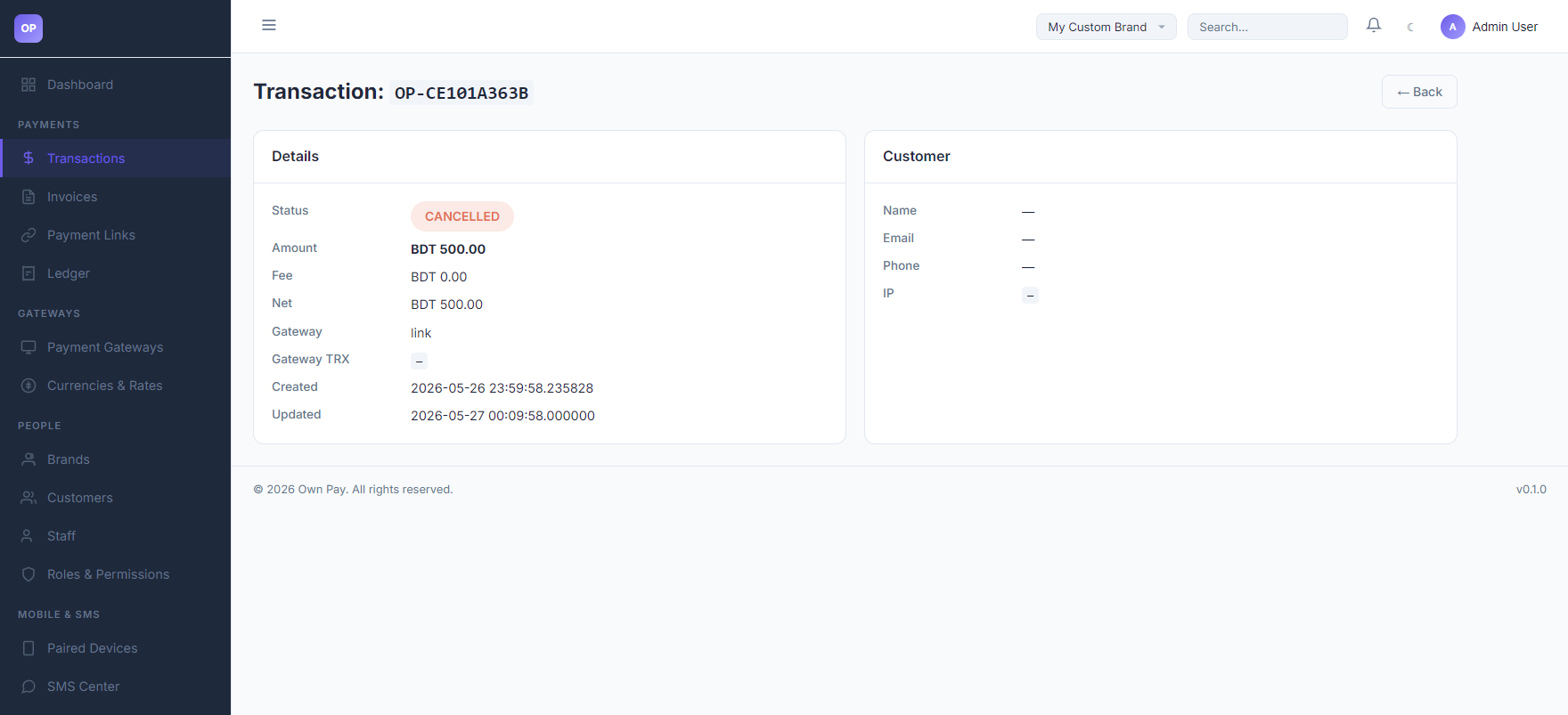 Transaction Details